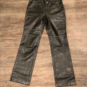 GAP GENUINE LEATHER BOOT CUT PANTS, SIZE 8